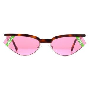 Fendi Pink Lens Tortoiseshell Cat-Eye Sunglasses